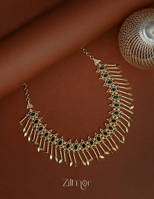 AG1011914 - Gold tone Bridal Kuzhal Elakka Thali choker Necklace (color option) 1-Zilmor