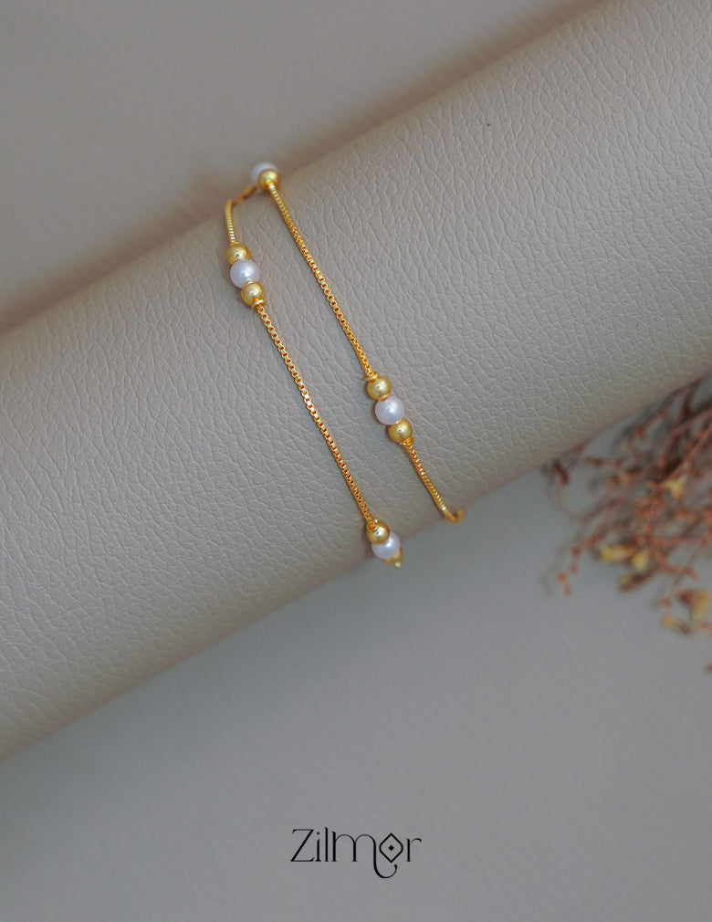 KT1011714 - Anti Tarnish Double Layer Pearl  Bracelet 2-Zilmor