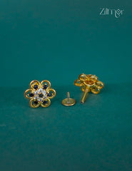 18k Gold Plated Anti-Tarnish AD Stone Stud Earrings (color option) - CL1012265