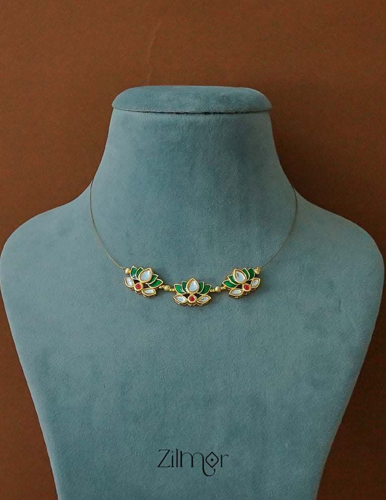 SN1012033- Triple Lotus Pendant Invisible Necklace