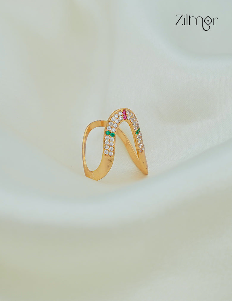AD Stone Vanki  V-Shaped Ring - BH1012209