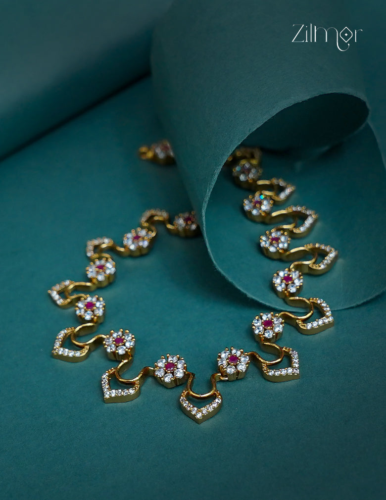 Premium Antique AD Stone  Necklace with Earrings - CL1012269