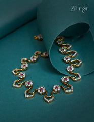 Premium Antique AD Stone  Necklace with Earrings - CL1012269