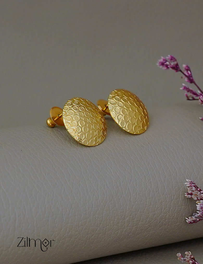 AS1011860 - Gold Circle Stud Earrings 1-Zilmor