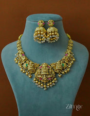 ZL1012023 - Traditional Temple Lakshmi Necklace Earrings set