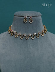 Premium Antique AD Stone  Necklace with Earrings - CL1012269