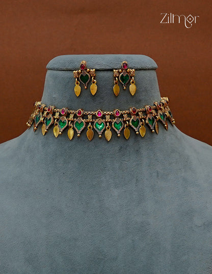 Palakka Elakathali Antique Choker Set | Kerala Traditional Jewellery  | NV1012716