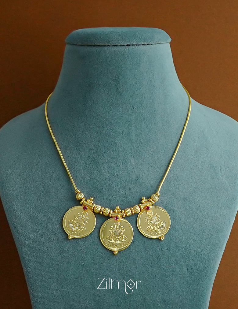 SG1011869 - Gold Tone Kaashu Lakshmi Pendant Chain Necklace 5-Zilmor