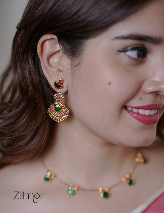 PP101871 - Gold Plated Palakka Earrings