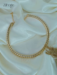 ZF1012110 - Golden Spiral Anti Tarnish Cuff Hasli Choker Necklace