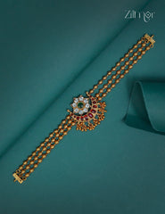 Kemp & Ad Stone pendant with Triple layer Antique Choker Necklace - CL1012252