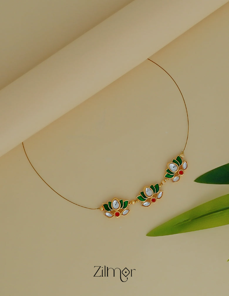 SN1012033- Triple Lotus Pendant Invisible Necklace