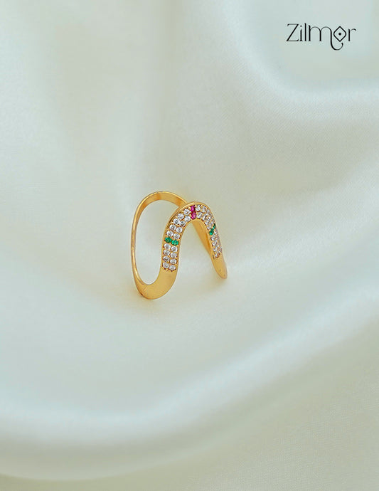 AD Stone Vanki  V-Shaped Ring - BH1012209