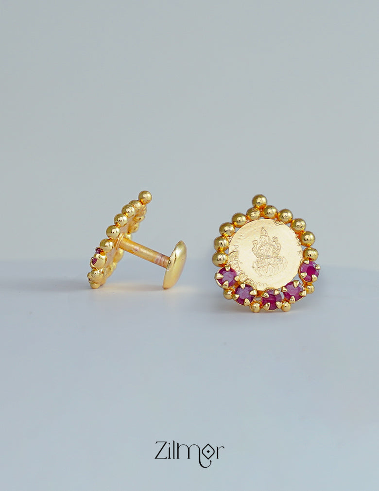PP101862 -Gold Plated Kaashu Lakshmi Jumkha Earrings 2-Zilmor