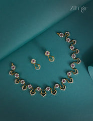 Premium Antique AD Stone  Necklace with Earrings - CL1012269