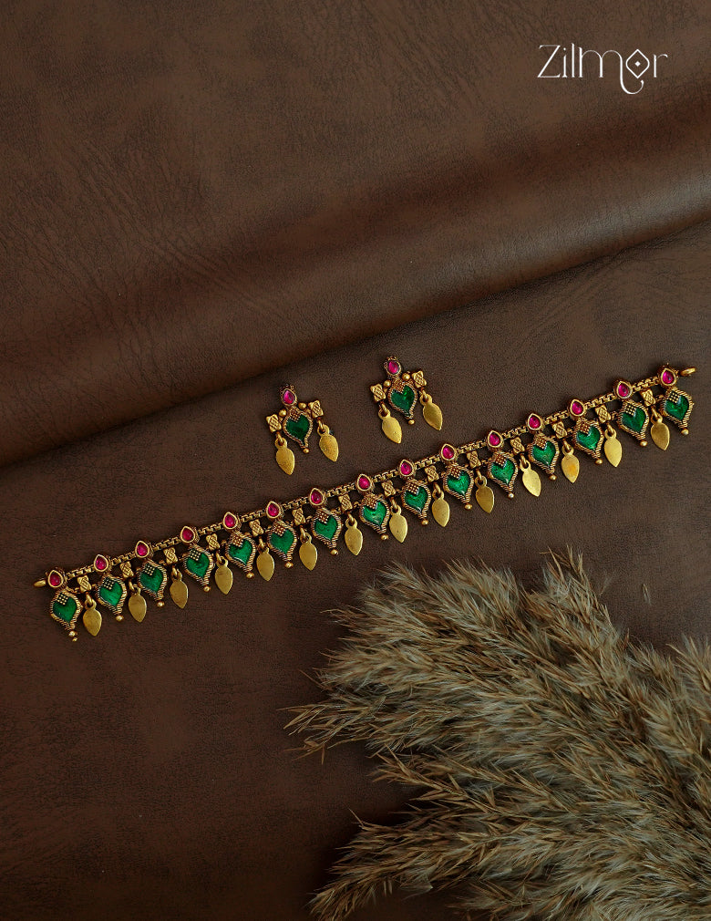 Palakka Elakathali Antique Choker Set | Kerala Traditional Jewellery  | NV1012716