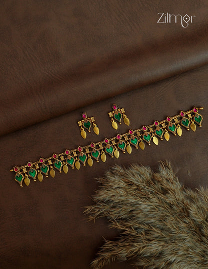 Palakka Elakathali Antique Choker Set | Kerala Traditional Jewellery  | NV1012716