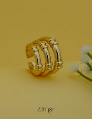 ZC1012057 - Triple Layer Stack Ring – Size Adjustable | 18K Gold Plated Stainless Steel | Anti Tarnish