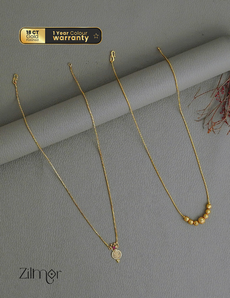 KY1011763- Daily Wear Simple Necklace & Kaashu Pendant Solitaire Necklace Combo 1-Zilmor