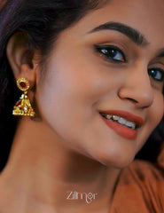 PP100955 - Gold tone Palakka Jumkha  Earrings 7-Zilmor