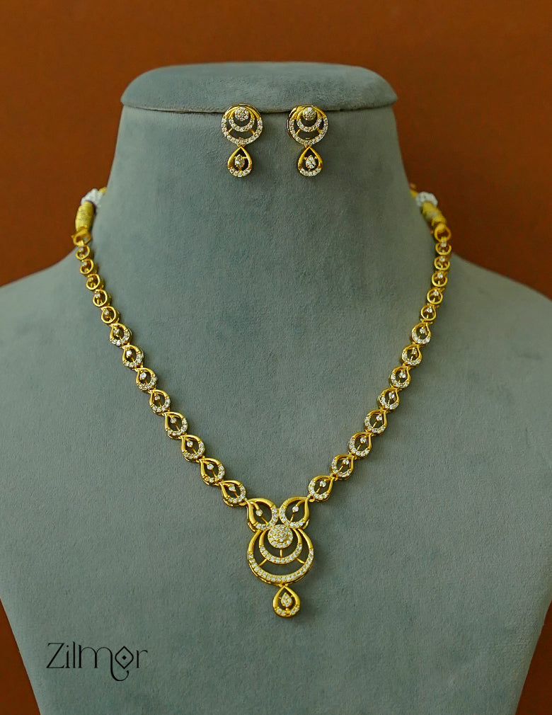 KA1012011-  Antique AD Stone Necklace Earring Set