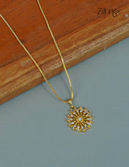 18k Gold Plated Anti-Tarnish AD Stone Pendant Simple Necklace  - CL1012240