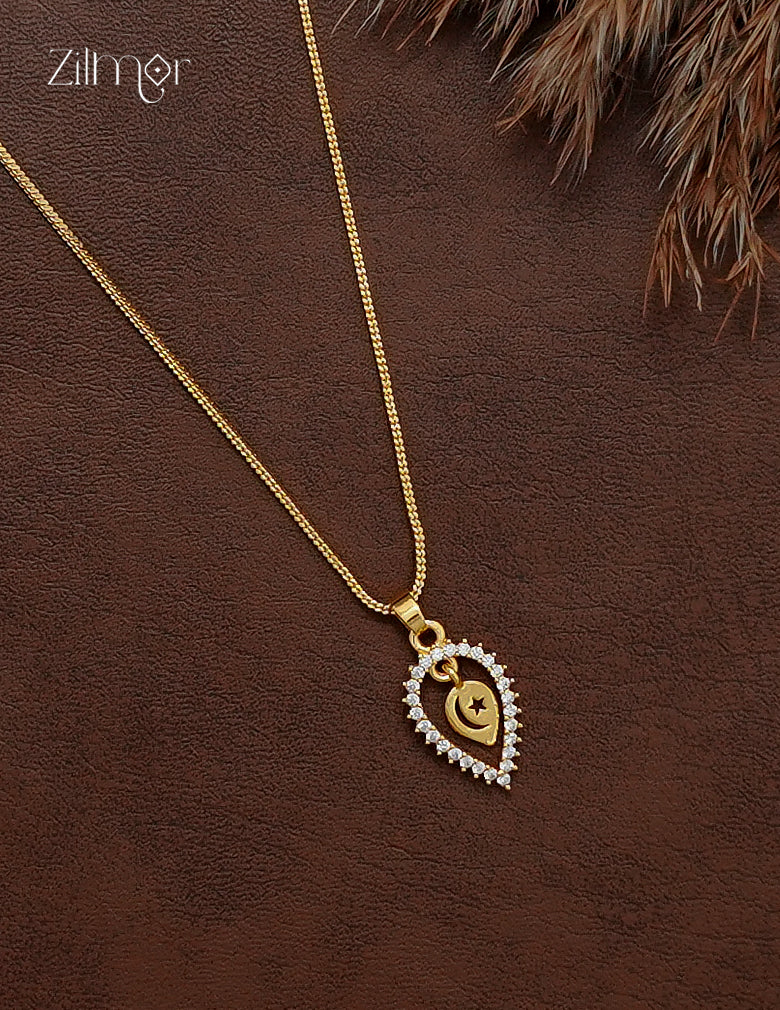 AG101798 -  Gold Tone AD Stone Thaali Pendant Simple Necklace