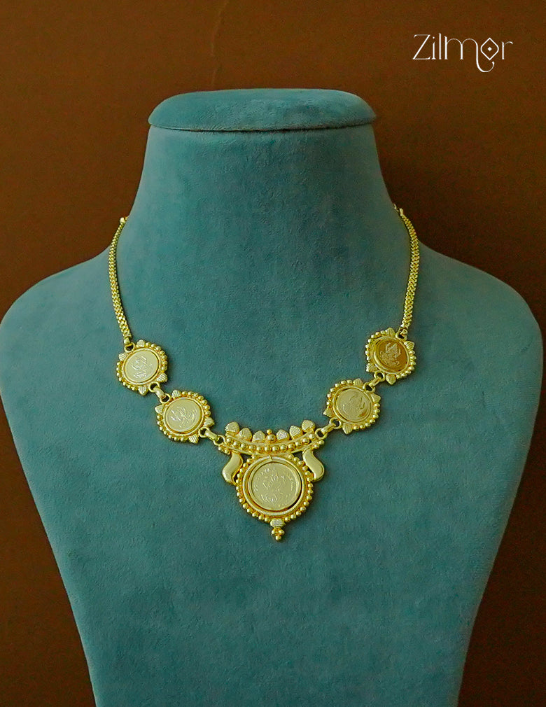 Gold Tone Kaashu Lakshmi Pendant Chain Necklace - CL1012215