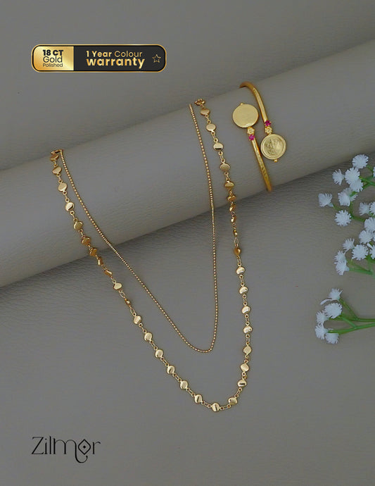 KY1011835- Anti Tarnish Layered Necklace & Lakshmi Bangle Combo 1-Zilmor
