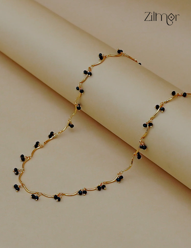 18K Gold Plated Crystal Bead Cluster Chain Necklace - AG1012558