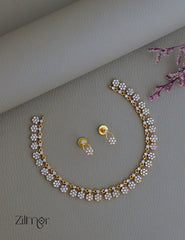 SN1011864 - Premium Antique AD Stone  Necklace with Earrings 1-Zilmor