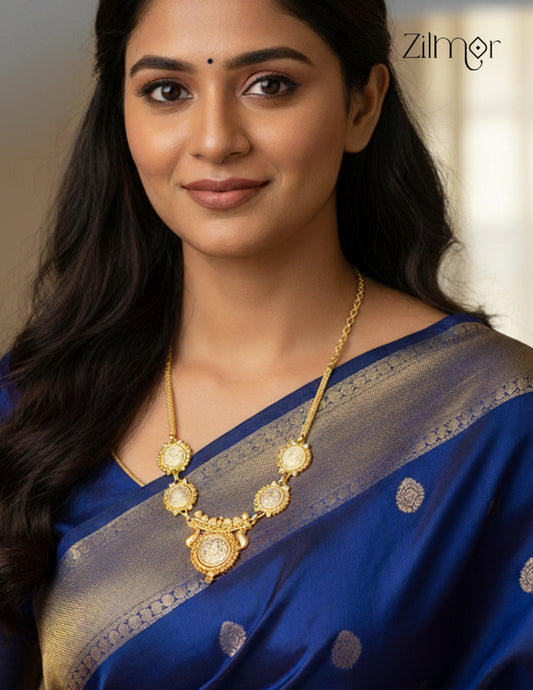 Gold Tone Kaashu Lakshmi Pendant Chain Necklace - CL1012215