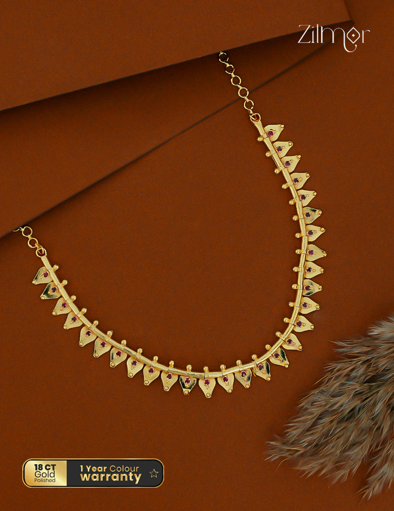 PP101876 - Gold Plated Thalikootam short necklace