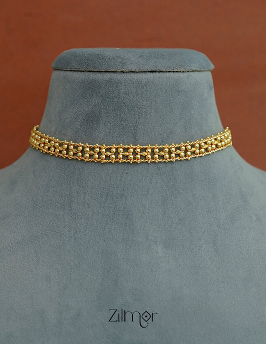 KN1011713 - Gold Plated Simple Choker Necklace