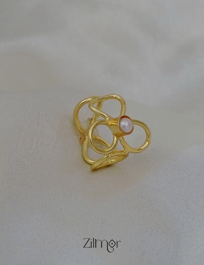 AS1011856 - Contemporary Pearl Adjustable Ring 4-Zilmor