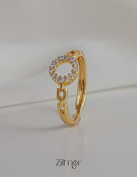 ZH1011736 -  AD Stone Adjustable Anti Tarnish Ring