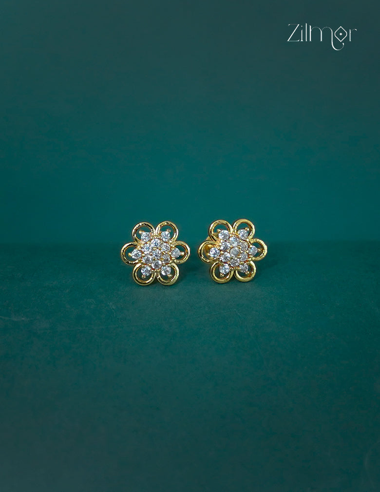 18k Gold Plated Anti-Tarnish AD Stone Stud Earrings (color option) - CL1012265