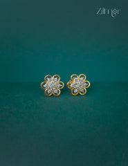 18k Gold Plated Anti-Tarnish AD Stone Stud Earrings (color option) - CL1012265