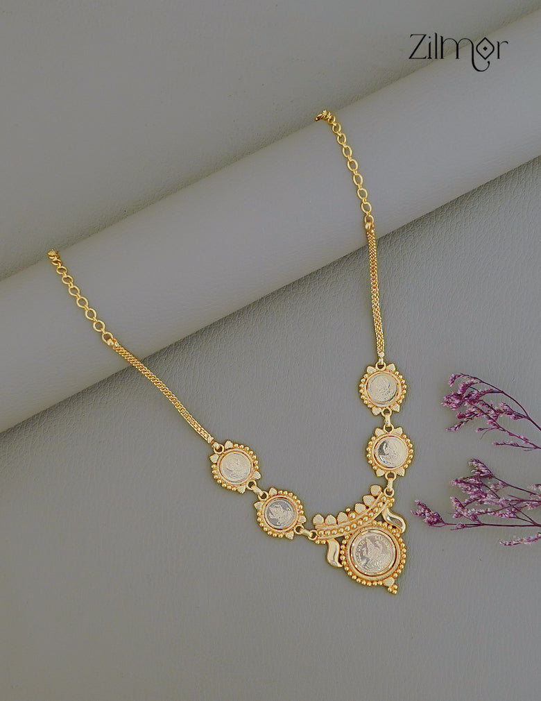 Gold Tone Kaashu Lakshmi Pendant Chain Necklace - CL1012215