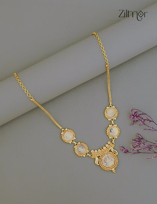 Gold Tone Kaashu Lakshmi Pendant Chain Necklace - CL1012215