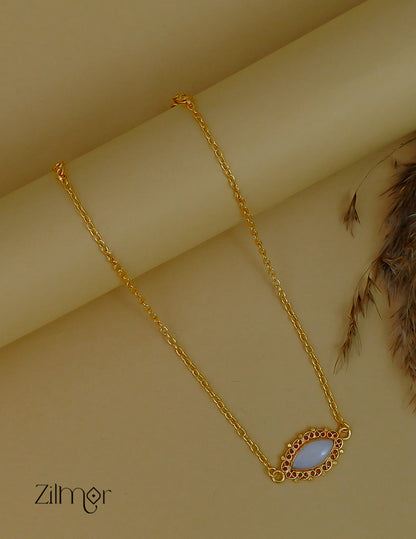 KY1011853 -Gold Tone Palakka Oval Pendant Choker (color option) 6-Zilmor