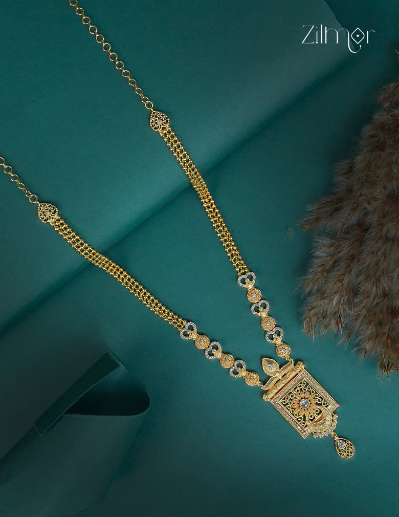 Gold Plated AD Stone Long Bridal  Necklace  - CL1012263
