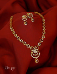 KA1012011-  Antique AD Stone Necklace Earring Set