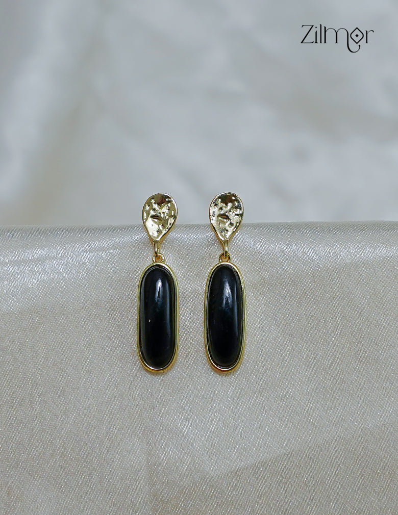 18K Gold Plated Designer Glossy Stone Hanging Earrings (color option) - ZP1012182