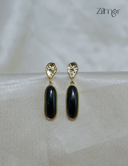 18K Gold Plated Designer Glossy Stone Hanging Earrings (color option) - ZP1012182