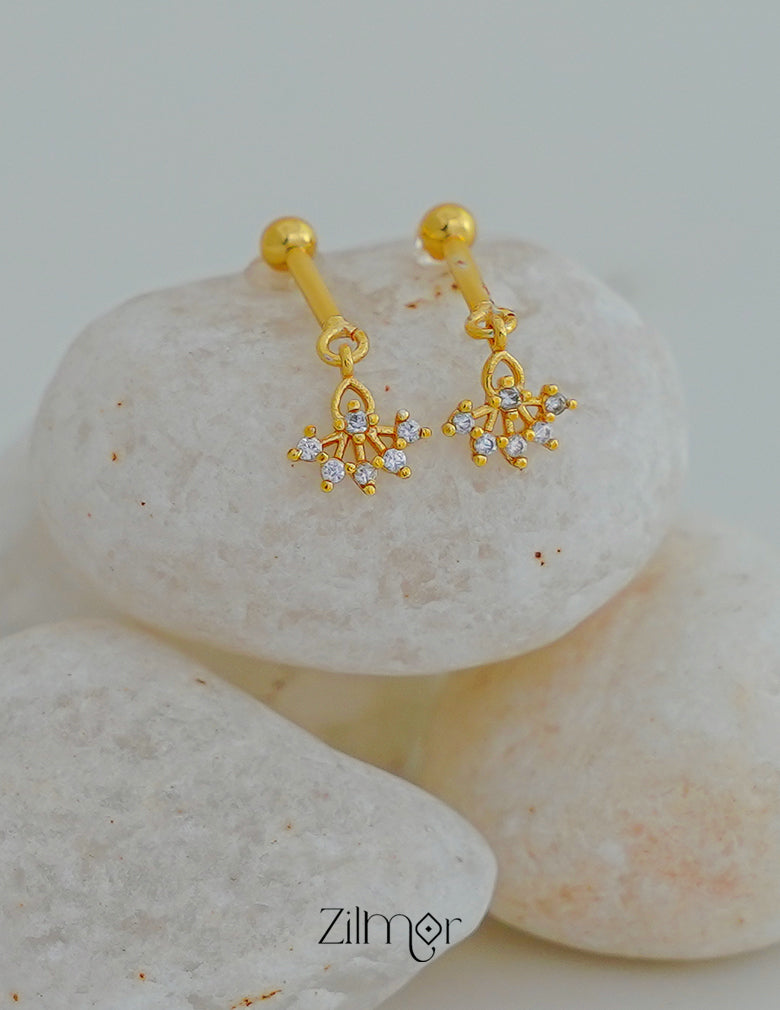 PP1011991 - Gold Tone Ad Stone Bugadi Drops & Dangler Earrings