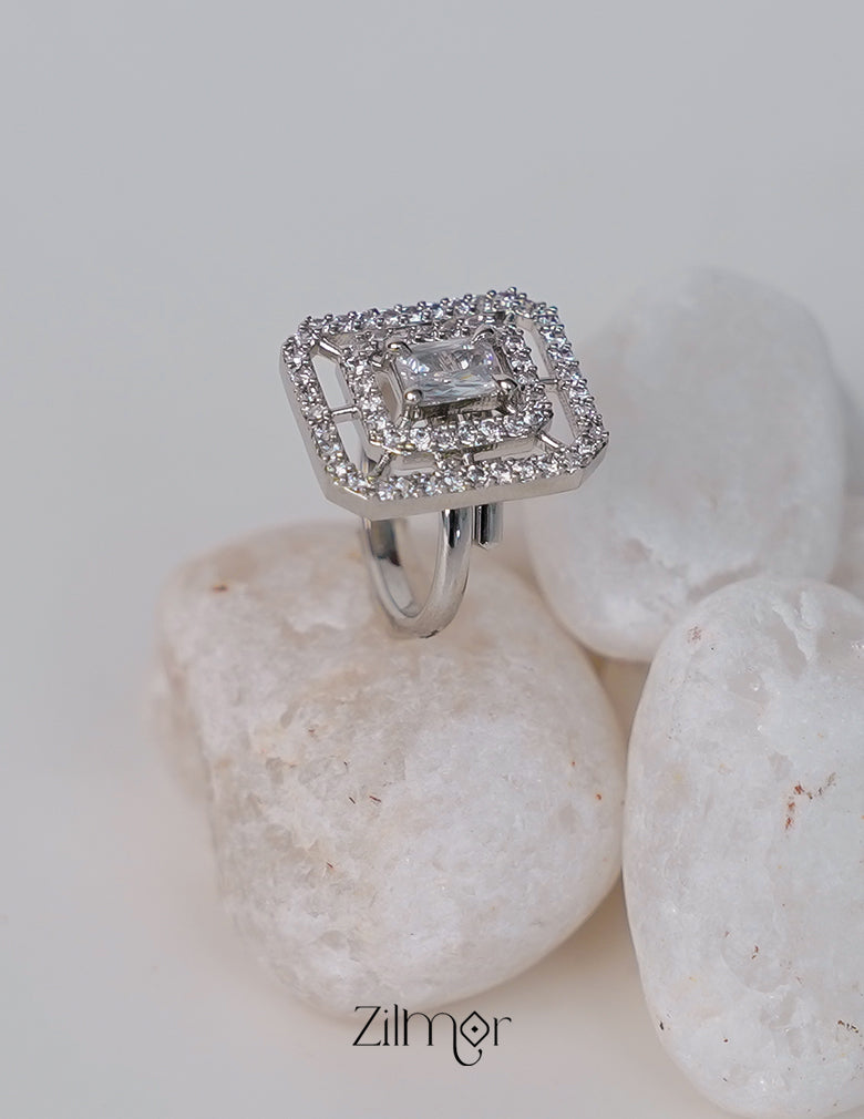KL101220 - Silver tone AD Ring