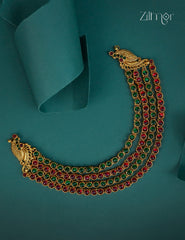 Kemp Stone with Multi layer Peacock Antique Choker Necklace - CL1012255