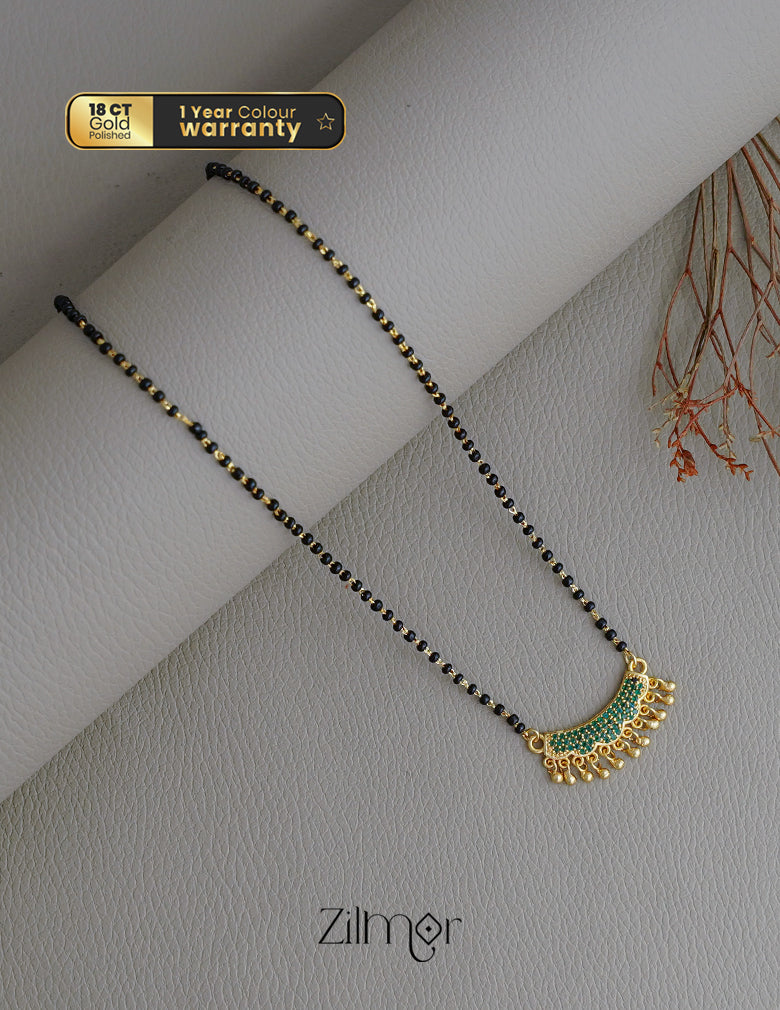 SR100559 - Gold Plated AD Stone Pendant Traditional Mangalsutra Necklace (color option) 4-Zilmor