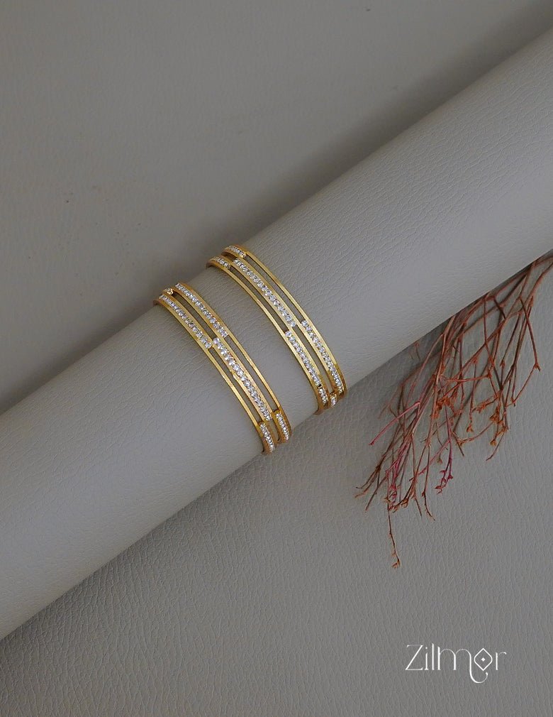 KF101630  - Gold Plated Stone bangle (pair) 1-Zilmor